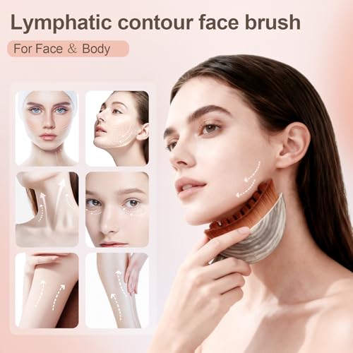 Yqzjjjust Lymphatic Contour Face Brush Set - Hypoallergenic Cleansing Tool