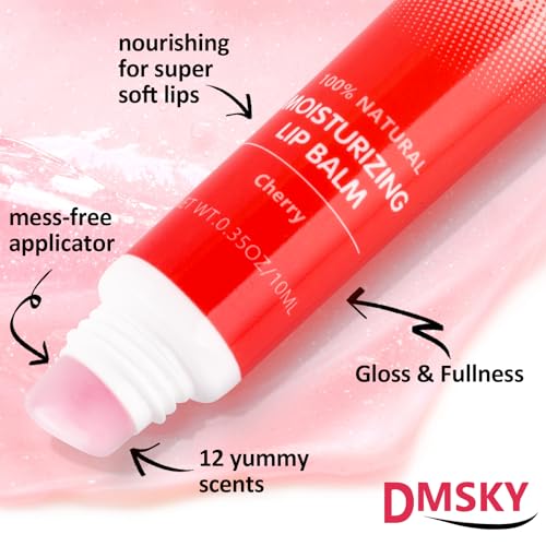 Dmsky 24 Pack Flavored Lip Gloss Set - Clear, Hydrating, Non-Sticky Lip Oil