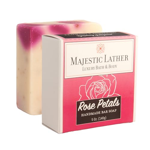 Majestic Lather Rose Petals Luxury Bar Soap - Moisturizing Face & Body