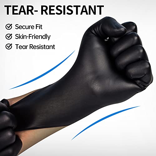 Black Nitrile Exam Gloves - Latex-Free & Powder-Free, 100 Pack, X-Large