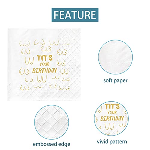 Funny Birthday Napkins - 50Pcs 2-Ply with Humorous Design