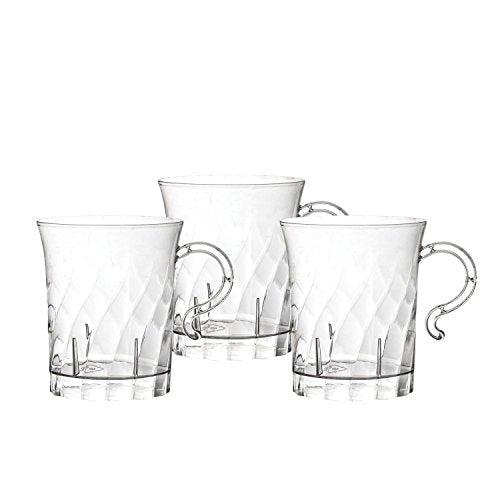 10 Pack Clear Swirled Plastic Coffee/Punch Bowl Cups - 8 oz