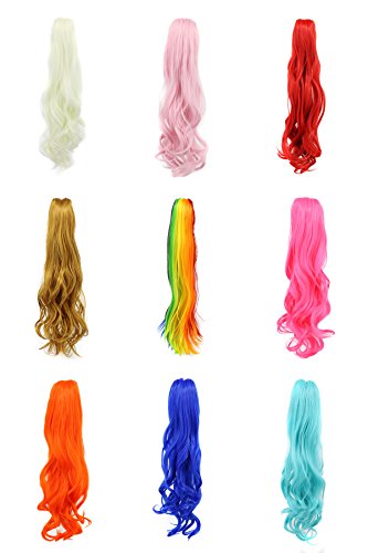 karlery Adult Curly Clip In Thick Claw Drawstring Wig - Blue