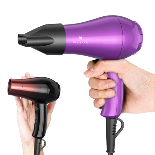 Wazor 1000W Compact Ionic Travel Hair Dryer with Concentrator