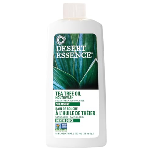 Desert Essence Tea Tree Oil Mouthwash - Alcohol-Free Spearmint, 16 fl oz