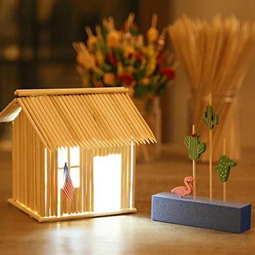Party Hippo 8 Inch Natural Bamboo Skewers - 200 Pack BBQ Sticks