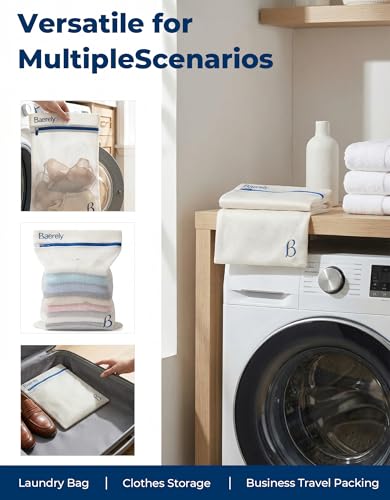Laundry Bags for Delicates - 2 Pack High-Density Mesh 12x16 in Pearl White