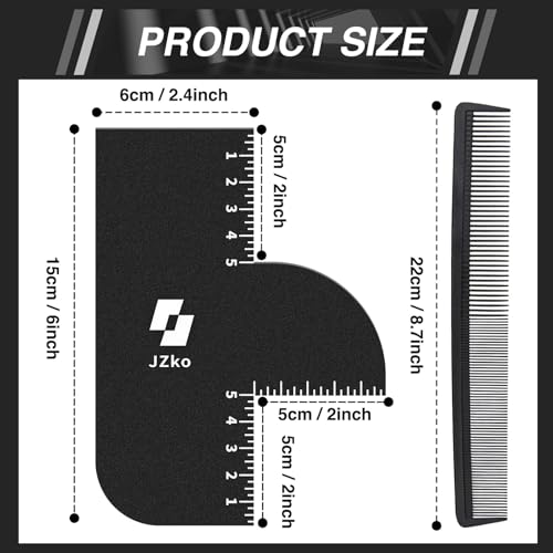 Barber Hairline Shaping Tool Set - 2 Pcs Edge Line Up Card & Comb