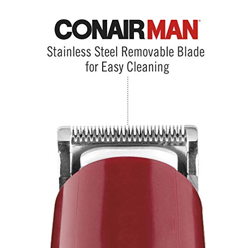 ConairMAN 4-Piece Corded Beard Trimmer Set with Nose & Ear Groomer, Comb Attachments