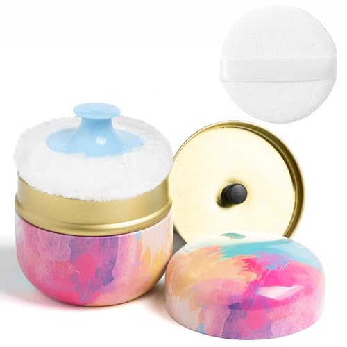 ACVOINRR Body Powder Puff Set with Container for Travel