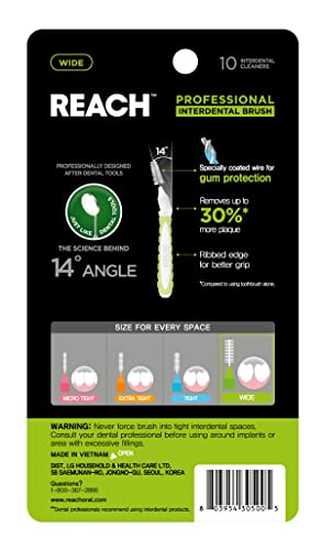 Reach Interdental Brushes, 1.3mm Wide, 20 Pack – Gum Protection & Plaque Removal