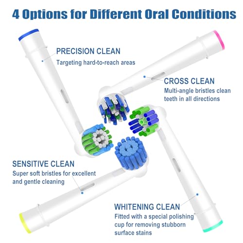 Betterchoi 16pcs Electric Toothbrush Replacement Heads - Compatibility with Oral B