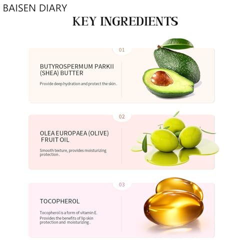 BAISEN DIARY Lip Butter Balm - Ultra-Hydrating Shea & Olive Care
