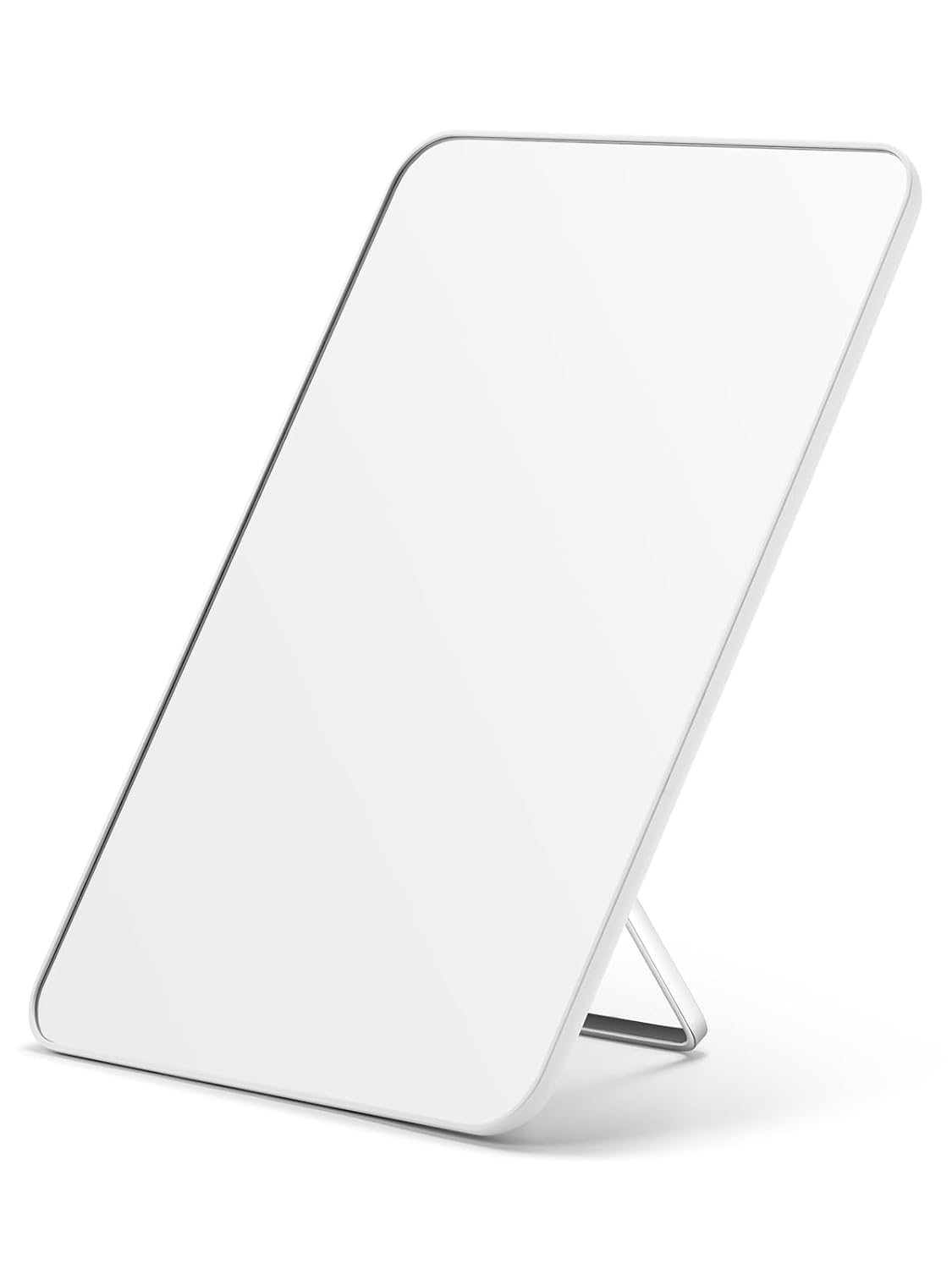 Desk Makeup Mirror - OMIRO 8 x 5 Inches Foldable Table Mirror with Hanging Hole | Pink for Travel and Shaving