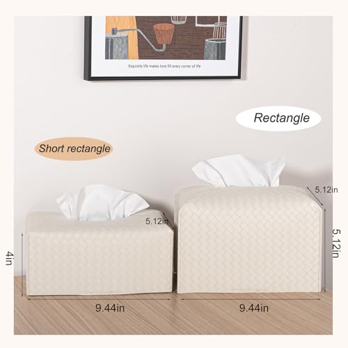 Rectangle PU Leather Tissue Box Cover - Stylish & Easy to Clean