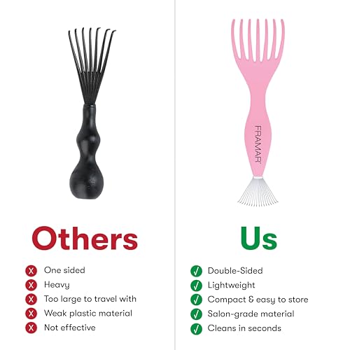 FRAMAR Hair Brush Cleaner Tool - Dual-Edge Design for All Brushes