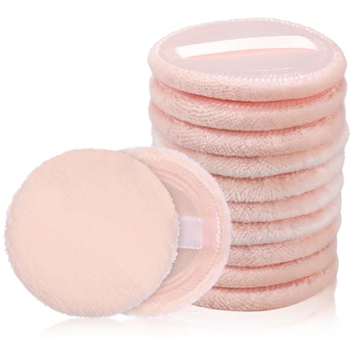 12 Velour Makeup Powder Puffs - 2.36 Inch Soft Face Pads