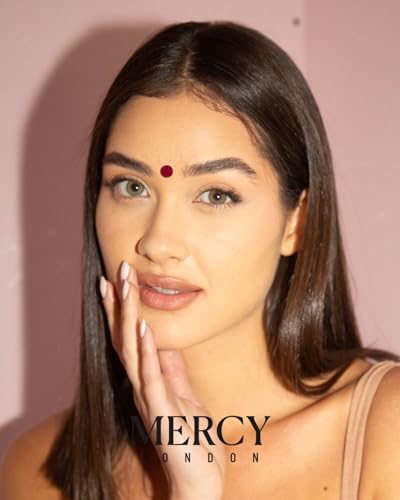 Maroon Circle Velvet Bindi by Mercy London - Colorful Round Face Jewels (Packet)