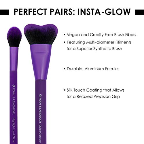 MODA Perfect Pairs Insta-Glow 2-Piece Vegan Makeup Brush Kit