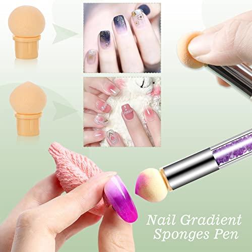 17-Piece Purple Nail Art Sponge Brush Set for Gradient & Ombre Manicures