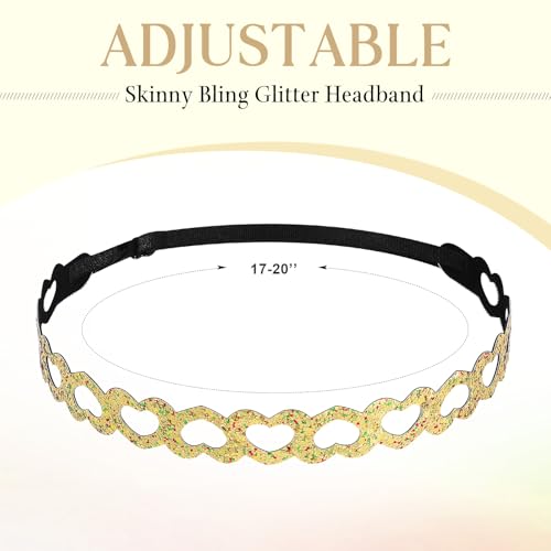 WILLBOND 10 Pcs Glitter Elastic Headbands, Non-Slip Stretchy Hair Bands