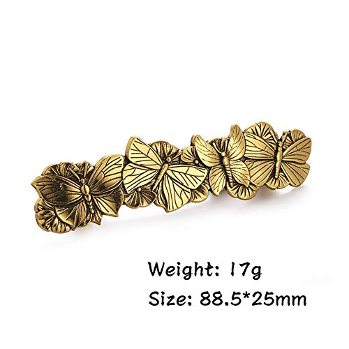 Amaxer Celtic Hair Barrettes Gold Butterfly Clips for Women & Girls