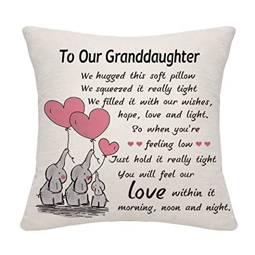 Granddaughter Gifts Pillow Cover - Soft Linen Cushion Case