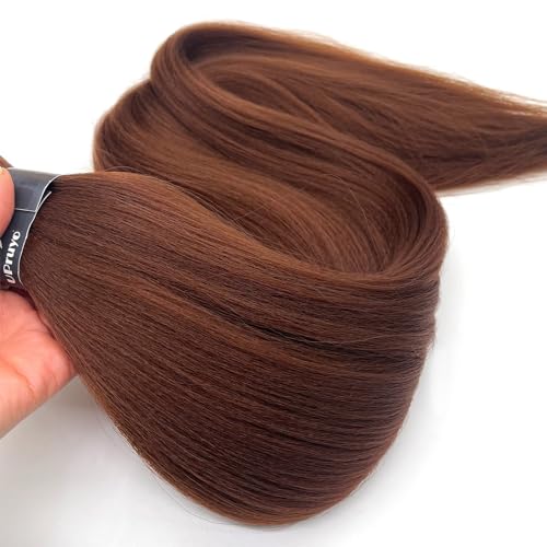 UPruyo 30 Inch Brown Pre Stretched Kanekalon Braiding Hair Extensions Pack of 8