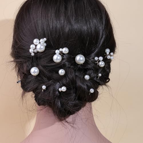 SOLENY 12-Piece Pearl Bridal Hair Pins - Handmade Wedding Hair Accessories