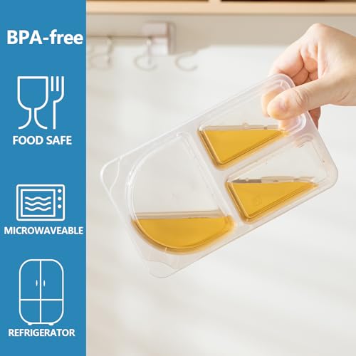 9oz Reusable Snack Containers with Lids - 3 Compartment Meal Prep
