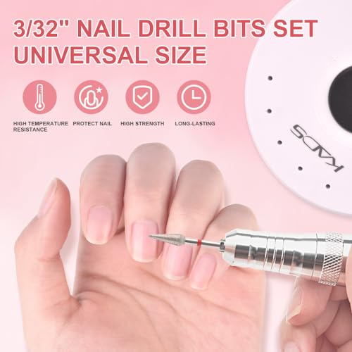 KADS 10Pcs Cone Diamond Nail Drill Bits for Cuticle Care