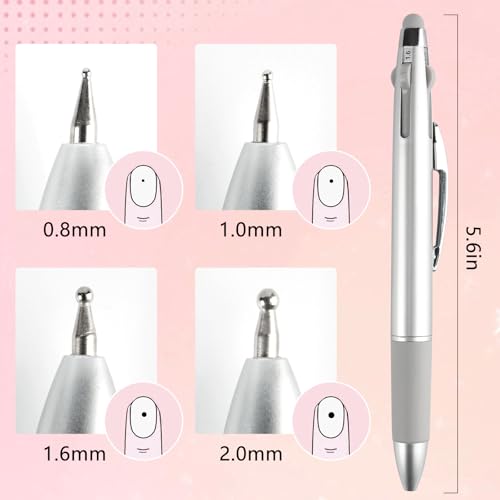 ANGNYA 4-in-1 Nail Dotting Tool with Silicone Tip – 0.8-2.0mm
