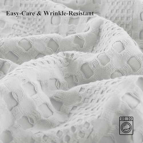 Elegant Waffle Weave Euro Shams - 2 Pack Decorative Pillow Covers, 26x26 in, Light Grey