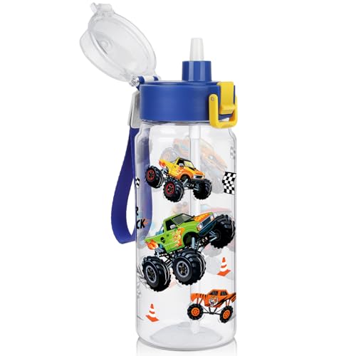 Kids Water Bottle 18.6oz | BPA-Free Tritan with Handle & Straw