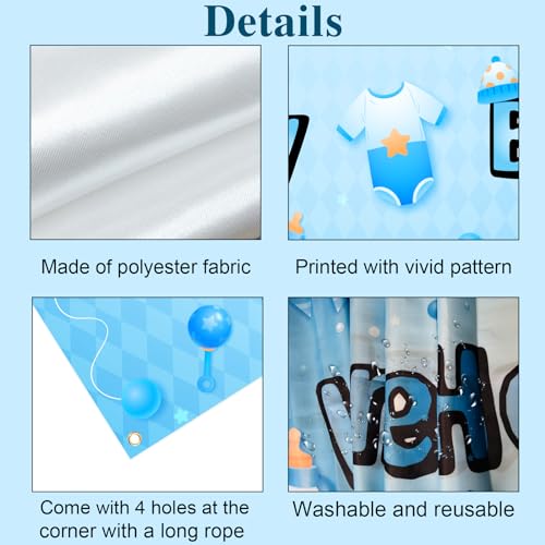 Labakita Welcome Home Baby Boy Banner Backdrop - 70.86 x 43.30 in
