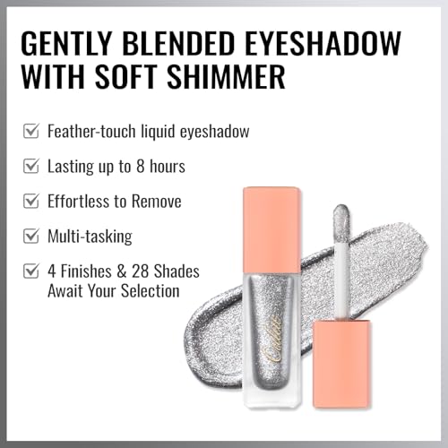 Oulac Liquid Glitter Eyeshadow - Silver Metallic, Quick-Drying Formula