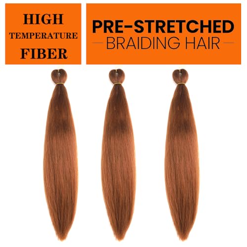 Pre Stretched Braiding Hair Extensions 26 Inch Brown for Box Braids & Crochet