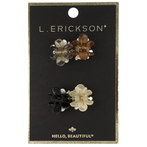 L. Erickson Jora Mini Flower Hair Clips Multi Color 4 Pack - 1 Inch