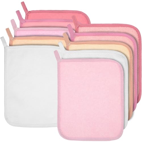 Tudomro 10-Piece Exfoliating Washcloths - Double-Sided Bath Scrub Towels