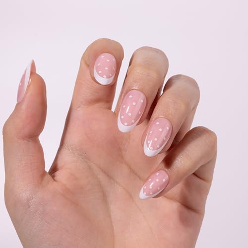 PILOLO Timeless Romance Polka Dot Press On Nails - Short Almond Manicure Kit