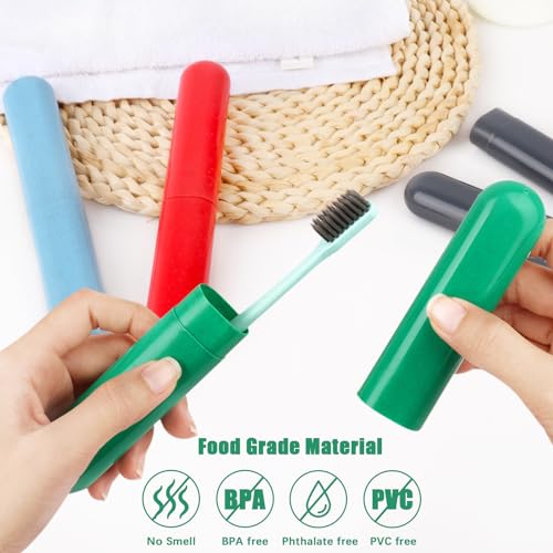 Hooqict 4-Pack Portable Travel Toothbrush Cases - Colorful Protectors