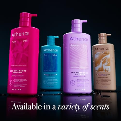 Athena Club Golden Vanilla Body Wash for Women, 18 Fl Oz - Hydrating & Sulfate Free