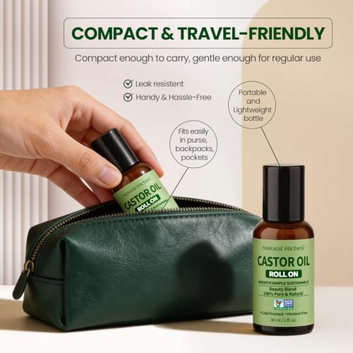 Cold Pressed Castor Oil Roll-On 1 fl oz - Hexane Free Glass Bottle