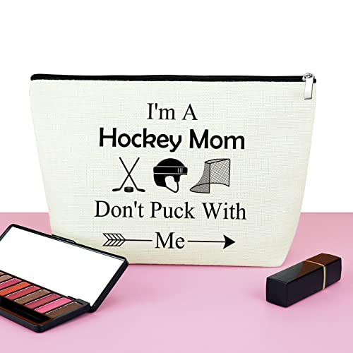 I'm a Hockey Mom Don't Puck with Me 3PCS Makeup & Zipper Pouch Gift for Women & Sports Lovers