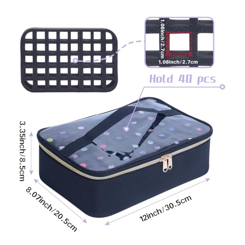 UOZL Black Handle Nail Polish Organizer Case for 40 Bottles