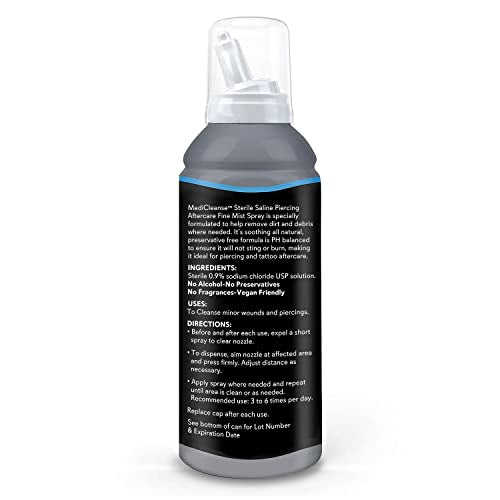 MediCleanse Sterile Saline Aftercare Spray 7.5 Oz (Pack of 2)