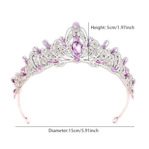 Silver Rhinestone Tiara Crown for Women - Elegant Bridal Hair Accessory