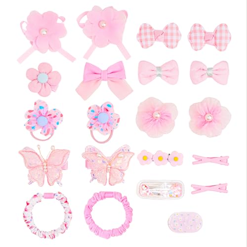 26pcs Kids Hair Clips and Bands Set - Cute Butterfly Hairpins