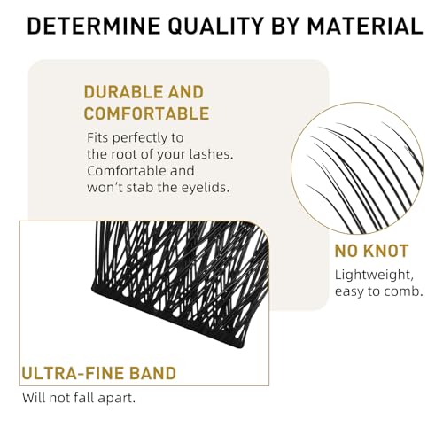 B&Qaugen 14mm D Curl Lash Clusters - 72 DIY Eyelash Extensions