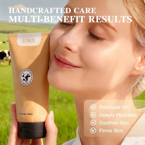ICIKOL Grass-Fed Beef Tallow and Honey Balm for Face and Body - 5.3 Oz